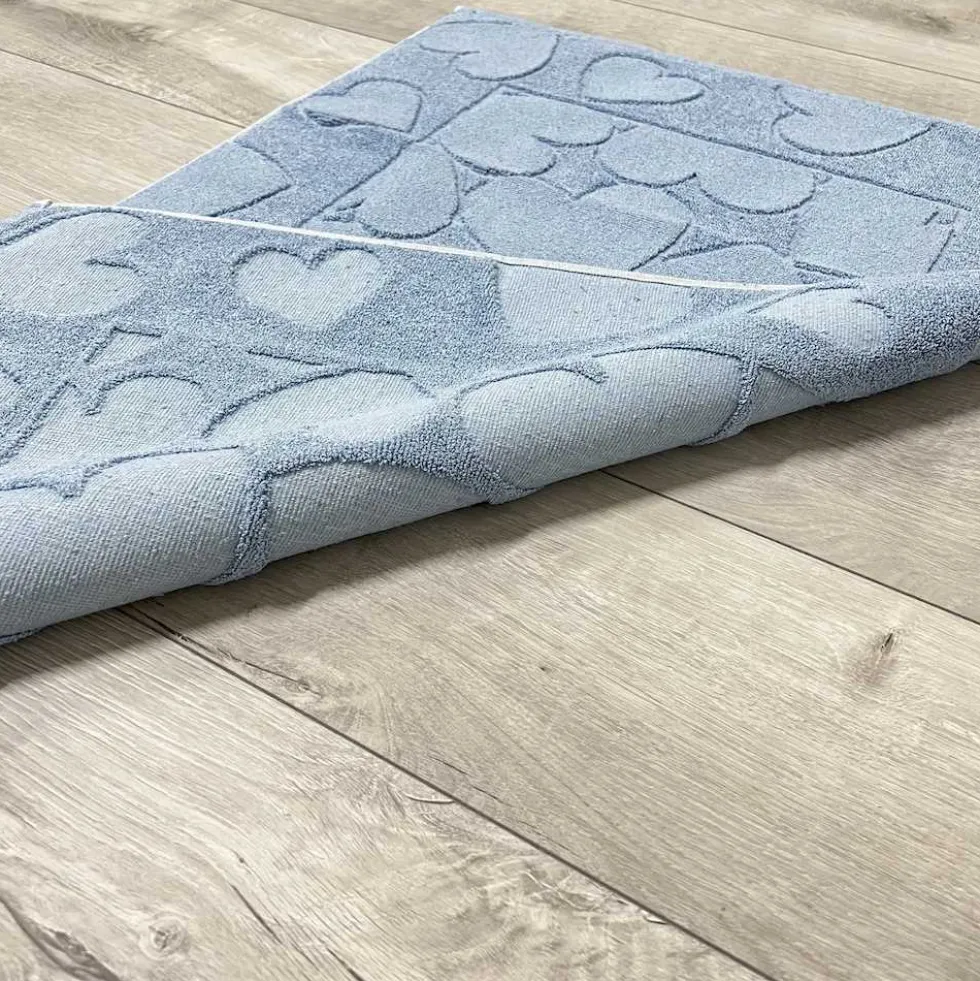 Tappeto cuori azzurro 60 x 90