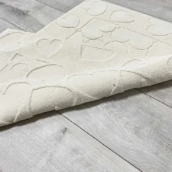 Tappeto cuori panna 60 x 90