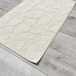 Tappeto cuori panna 60 x 90