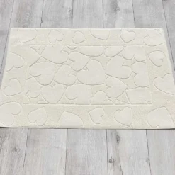 Tappeto cuori panna 60 x 90