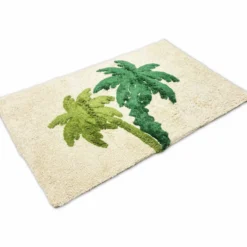 Tappeto Elias palme verde chiaro e scuro in rilievo 50 x 80
