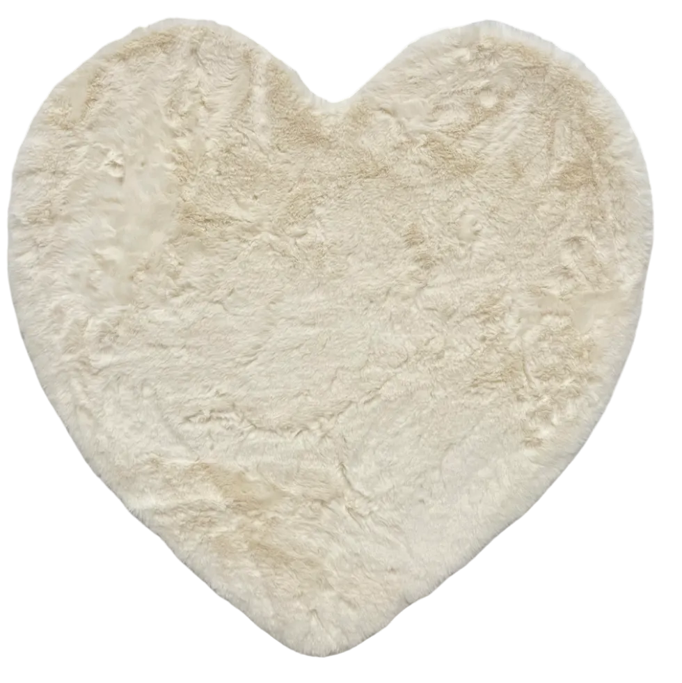 Tappeto pelliccia ecologica Orsetto Cuore 80 cm