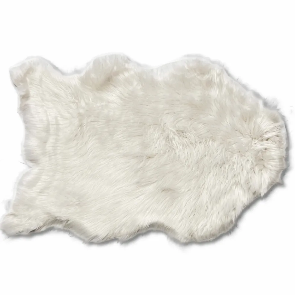 Tappeto pelliccia ecologica Stoccolma bianco 60 X 90
