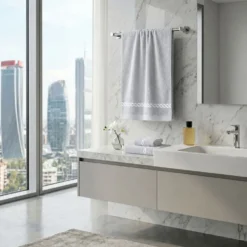 Telo bagno spugna Loft ricamato Grigio