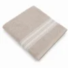 Telo bagno spugna Stripe ricamato Tortora