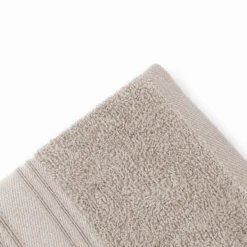 Telo bagno spugna Stripe ricamato Tortora