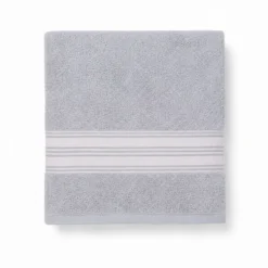 Telo bagno spugna Stripe ricamato Grigio