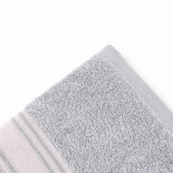 Telo bagno spugna Stripe ricamato Grigio