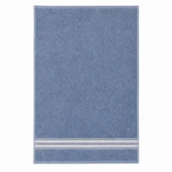 Telo bagno spugna Stripe ricamato Blu