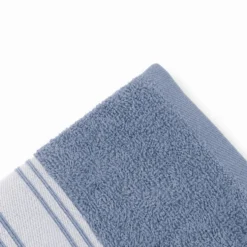 Telo bagno spugna Stripe ricamato Blu