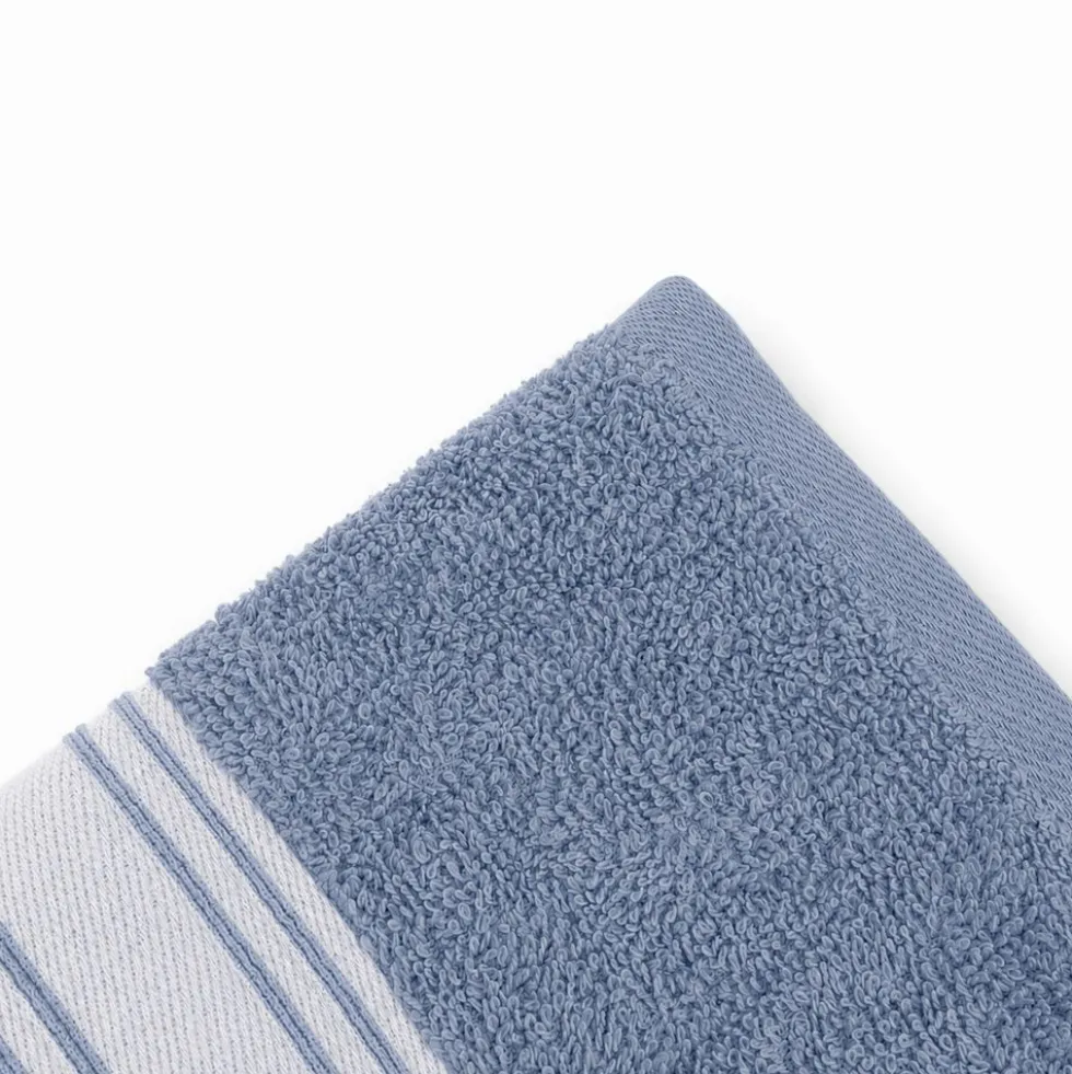 Telo bagno spugna Stripe ricamato Blu