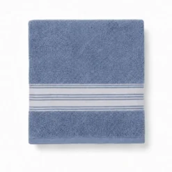 Telo bagno spugna Stripe ricamato Blu
