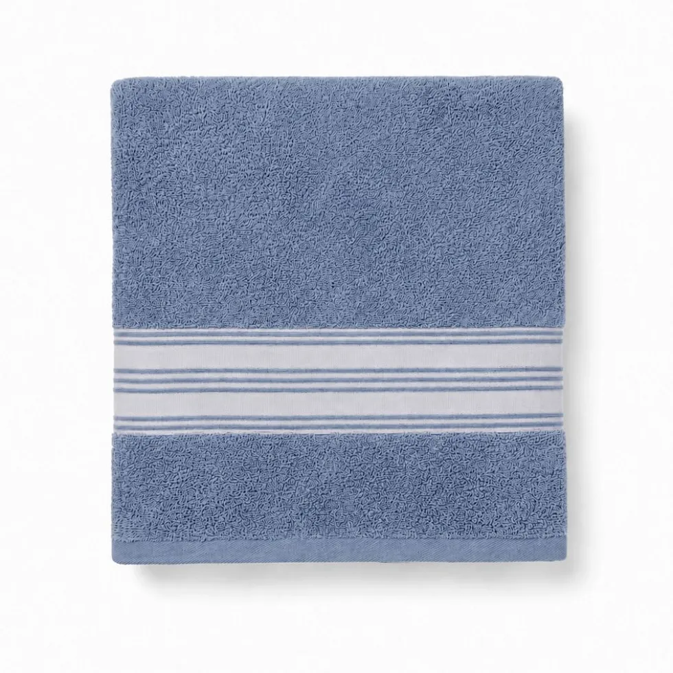 Telo bagno spugna Stripe ricamato Blu