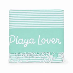 Telo Mare Fouta con frange Playa Lover Verde 90x170