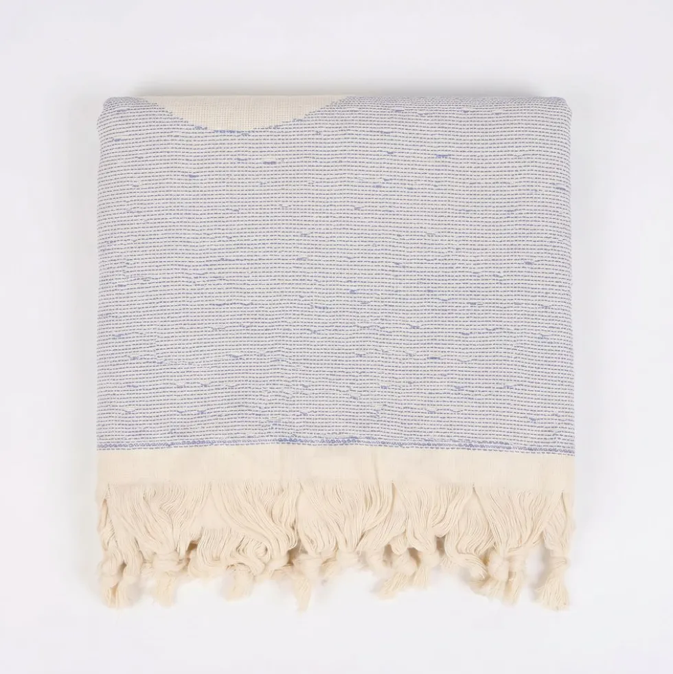 Telo Mare Fouta Jacquard Coral Blu 90x170