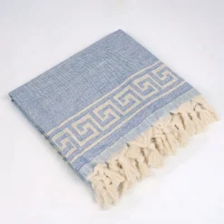 Telo Mare Fouta Jacquard Poseidon Azzurro 90x170
