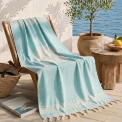 Telo Mare Fouta Jacquard Poseidon Tiffany 90x170