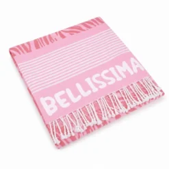Telo Mare Fouta stampato con frange Bellissima Rosa 90x170