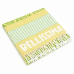 Telo Mare Fouta stampato con frange Bellissima Verde 90x170