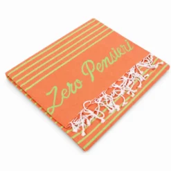 Telo Mare Fouta stampato con frange Zero Pensieri Arancione 90x170