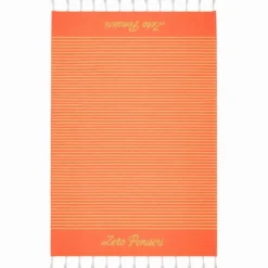 Telo Mare Fouta stampato con frange Zero Pensieri Arancione 90x170