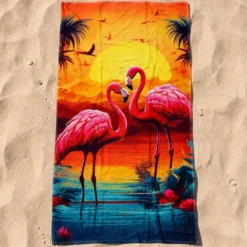 Telo Mare in Microfibra Maui Fenicotteri Tramonto 100 x 180 DIS. 23