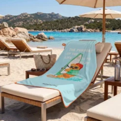 Telo mare microfibra Teddy Surf Arancione 90x170