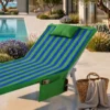 Telo mare per lettino con cuscino Tortugas Verde Blu 62x185