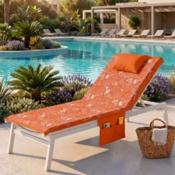 Telo mare per lettino con cuscino Patagonia Coralli Arancio 80x190