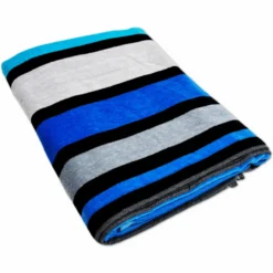 Telo Mare Spugna Big stripe azzurro 90 x 165
