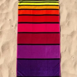 Telo Mare Spugna Big stripe viola 90 x 165