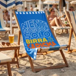 Telo Mare Spugna Jacquard Fan Blu 90x165