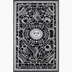 Telo Mare Spugna Jacquard Puhet Nero Bianco 90x165
