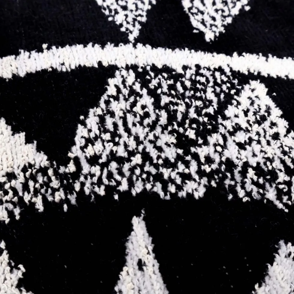 Telo Mare Spugna Jacquard Puhet Nero Bianco 90x165