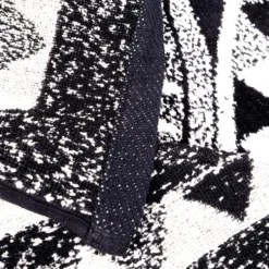 Telo Mare Spugna Jacquard Puhet Nero Bianco 90x165