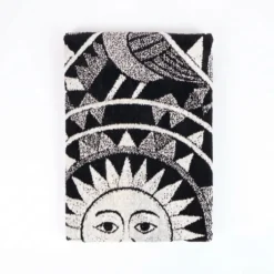 Telo Mare Spugna Jacquard Puhet Nero Bianco 90x165