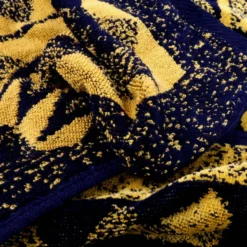 Telo Mare Spugna Jacquard Puhet Nero Ocra 90x165