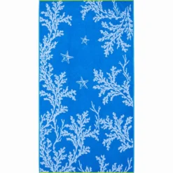 Telo Mare Spugna Jacquard Reef Star Blu 90 x 165