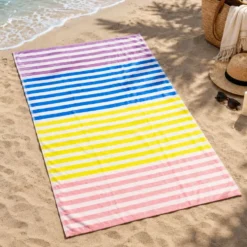 Telo mare Spugna Jerba Righe Multicolor 90 x 170