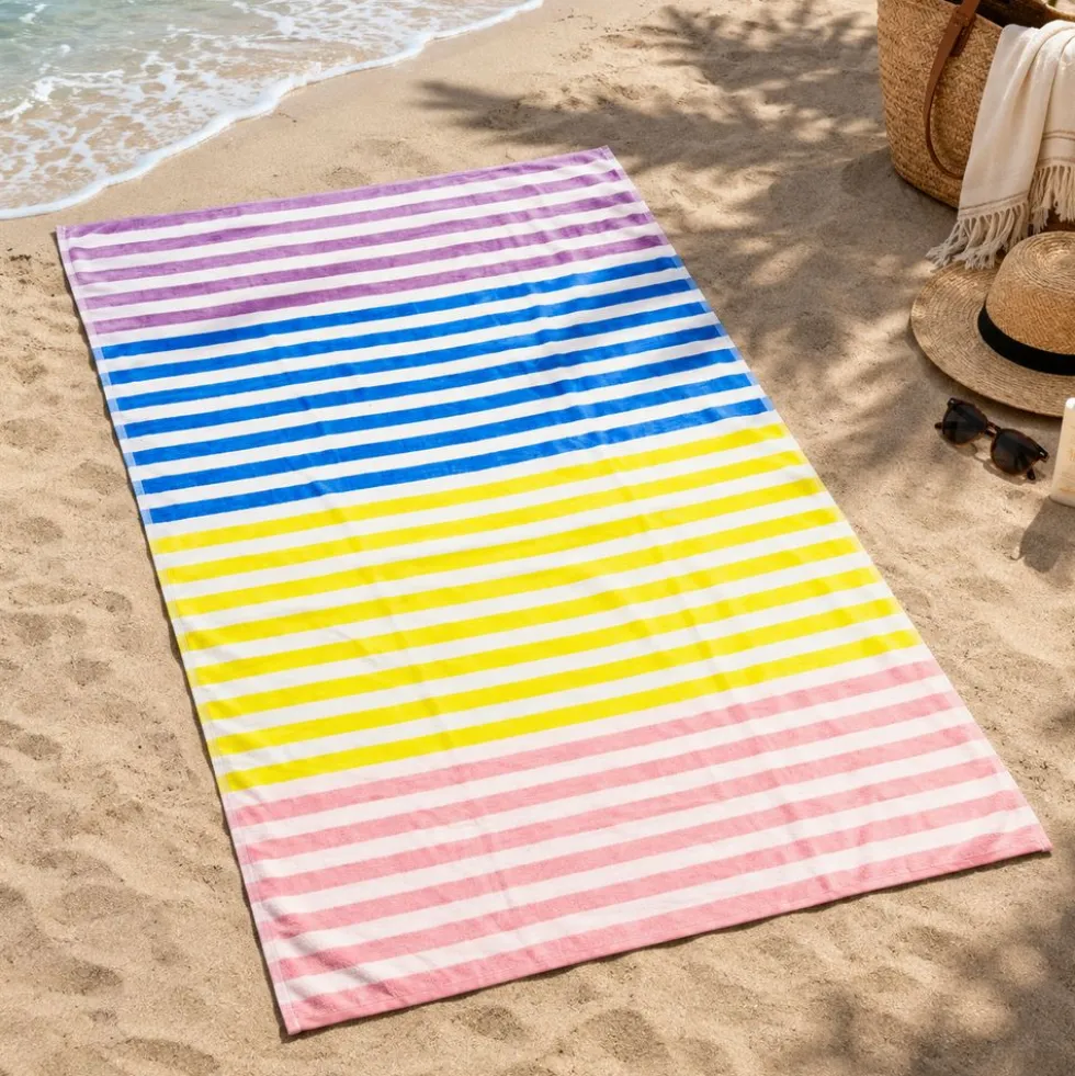 Telo mare Spugna Jerba Righe Multicolor 90 x 170