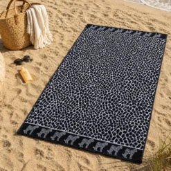 Telo Mare Spugna Velour Afrika Grigio 90 x 165