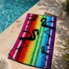Telo Mare Spugna Velour Flamingo Multicolor 90 x 165