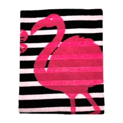 Telo Mare Spugna Velour Flamingo fenicottero 90 x 165