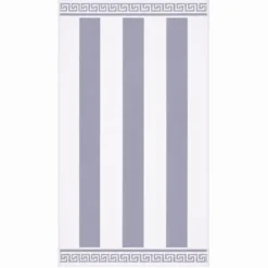 Telo Mare Spugna Velour Greca Grigio 90 x 165