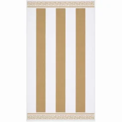 Telo Mare Spugna Velour Greca Beige 90 x 165