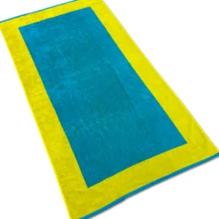 Telo Mare Spugna Velour Versilia Blu/Giallo 90 x 170