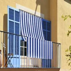 Tenda da sole anelli laterali idrorepellente caraibi antracite 145 x 350
