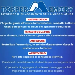 Topper matrimoniale memory fibra d'argento H 5