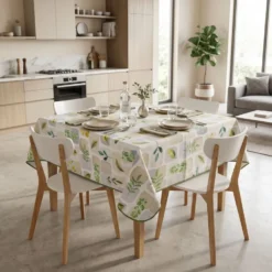 Tovaglia antimacchia Foglie Gialle e Verdi 150 x 150