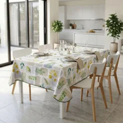 Tovaglia antimacchia Foglie Gialle e Verdi 150 x 180